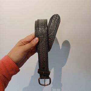 Bushy Creek Full Grain Tooled Leather Belt